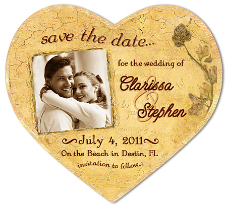 Romance Antiqued Photo Heart