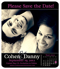 "Horizontal Photo Calendar" Save the Date Magnet