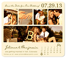 "5-Photo Collage Calendar" Save the Date Card