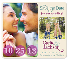 "Date Circles" Save the Date Magnet