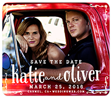 "Whimsical Lines" Save the Date Card