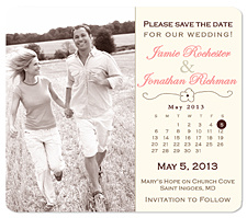 "Wildflower Calendar" Save the Date Magnet