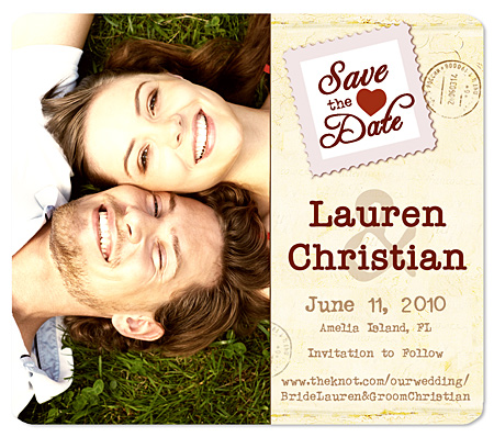 "Stamp of Love" Save the Date Magnet