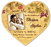 Wine Country Photo Heart Save the Date Magnet