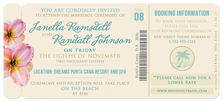 "Boarding Pass" Wedding Invitations